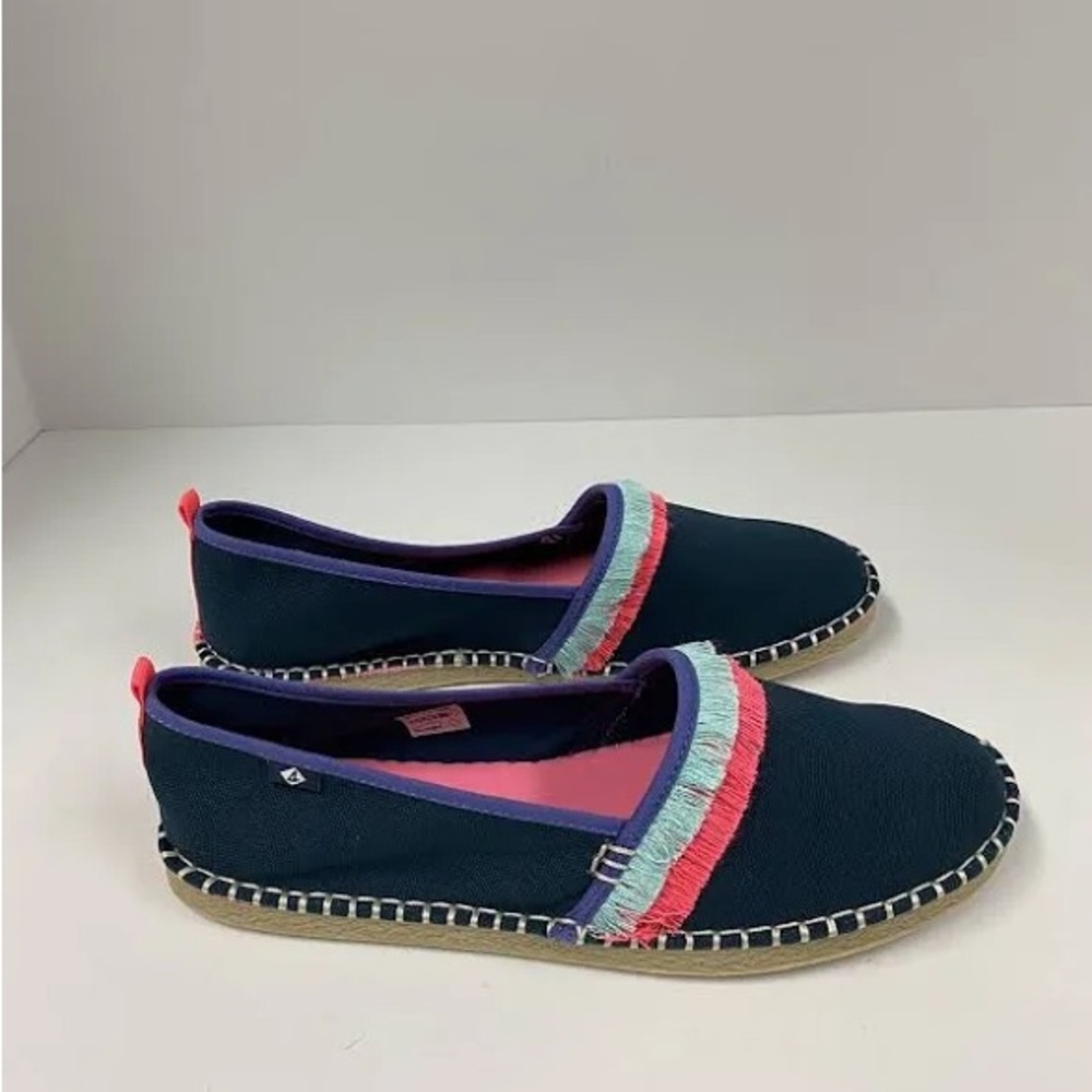 🌺🦩Sperry Blue and Pink Espadrille Flats with Tassel Fringe•Size 13.5(girl)🦩🌺 - Picture 11 of 16